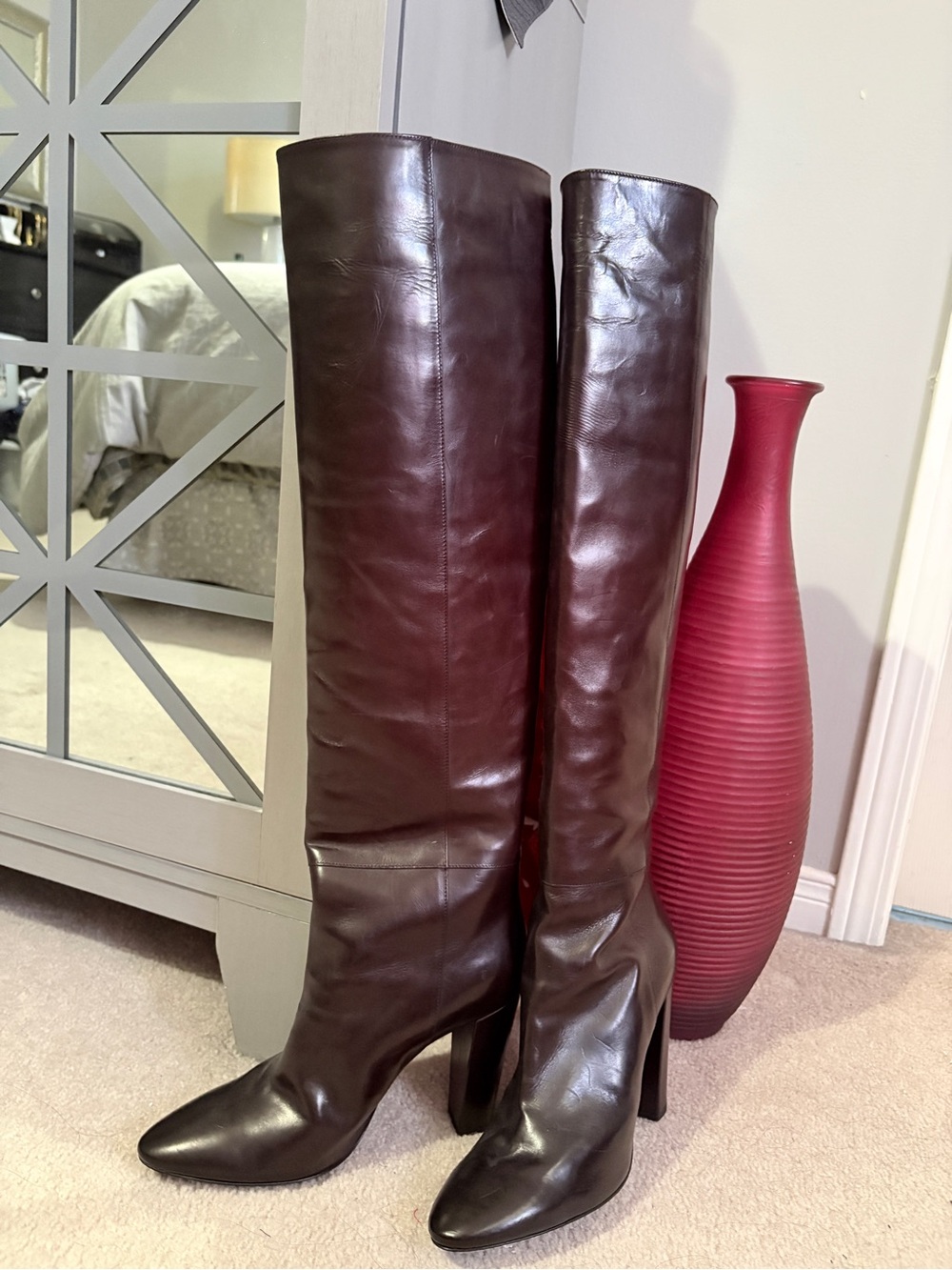 NEW Longchamp Women's Over-the-Knee Leather Boots